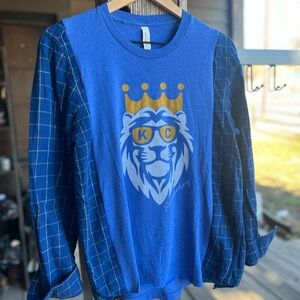 Kansas City Royals Blue Mash-up Reworked Flannel (Medium)